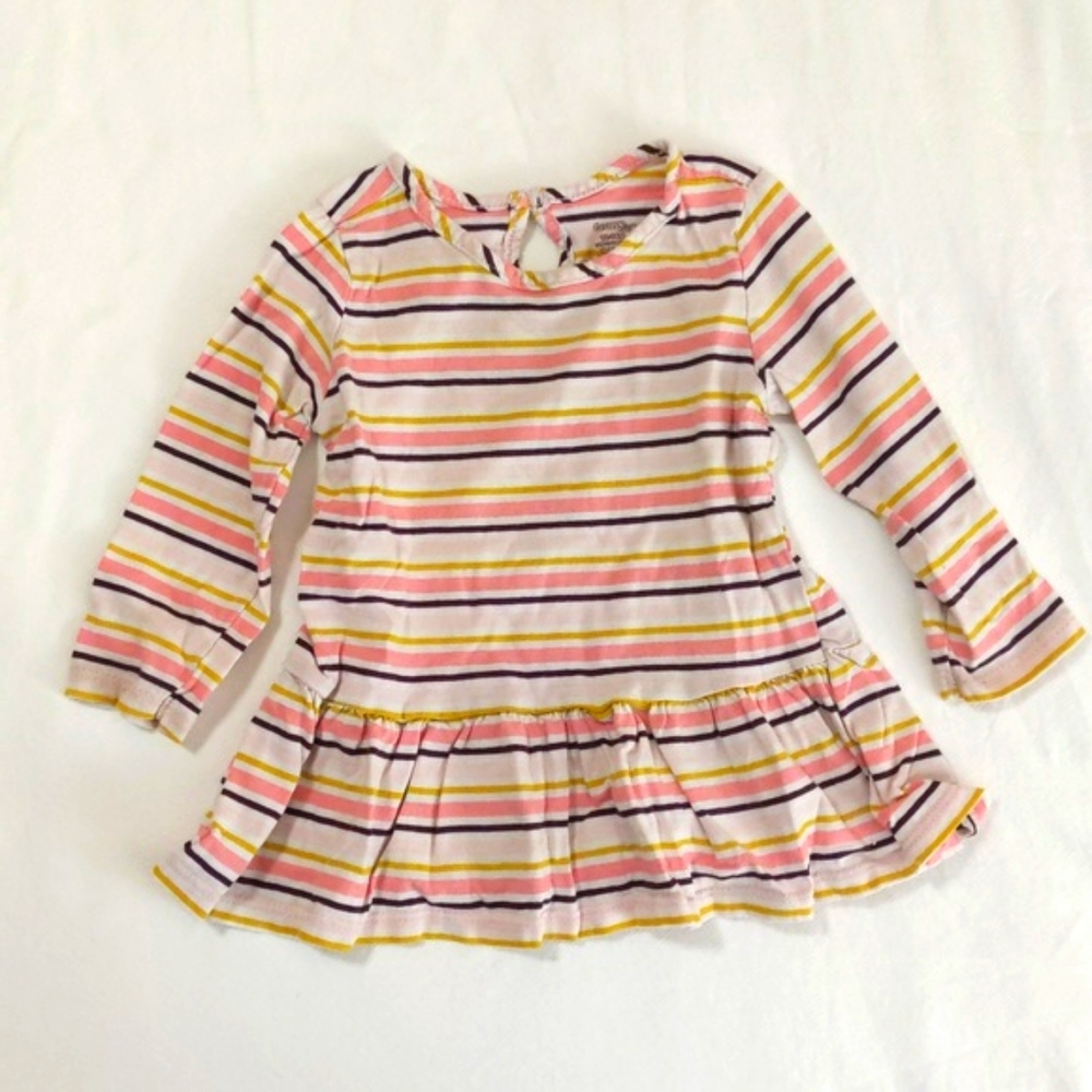 george striped cotton peplum long sleeve shirt 12-18 months baby girl
